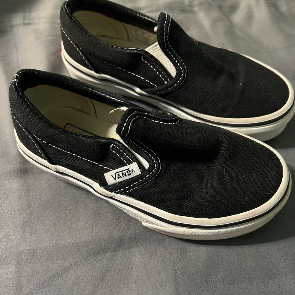 Vans Kids Black and White Slip-On Sneakers